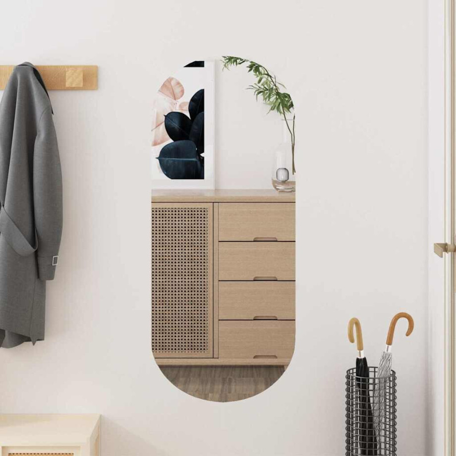 vidaXL Wandspiegel 30x70 cm ovaal glas afbeelding 1