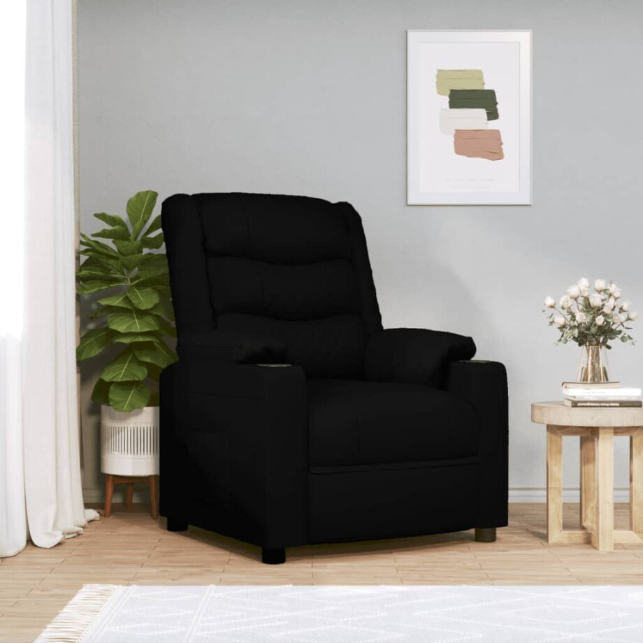 vidaXL Fauteuil elektrisch verstelbaar kunstleer zwart vidaXL Fauteuil elektrisch verstelbaar kunstleer zwart afbeelding 1