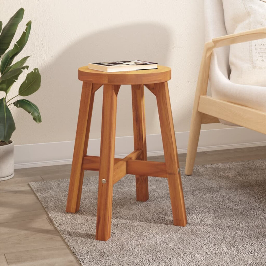 vidaXL Kruk 38x38x45 cm rond massief acaciahout bruin vidaXL Kruk 38x38x45 cm rond massief acaciahout bruin afbeelding 1
