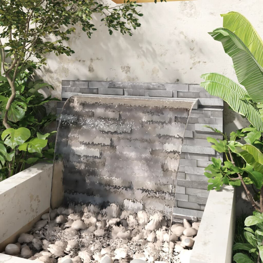 vidaXL Zwembadwaterval rechthoekig 110 cm roestvrij staal vidaXL Zwembadwaterval rechthoekig 110 cm roestvrij staal afbeelding 1