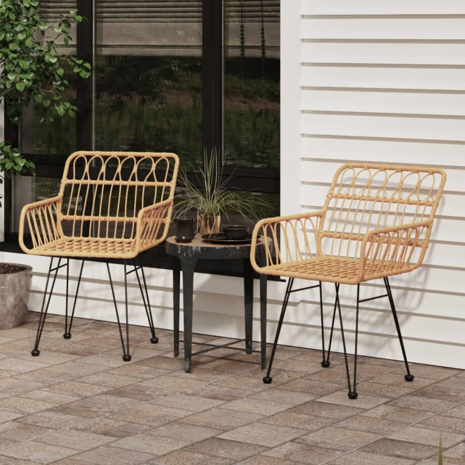 vidaXL Tuinstoelen 2 st met armleuning 56x64x80 cm PE-rattan afbeelding 1