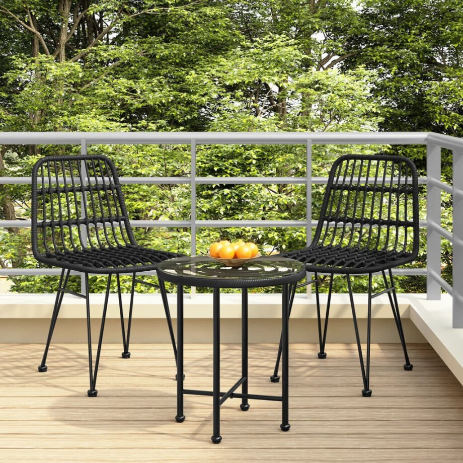 vidaXL Tuinstoelen 2 st 48x62 84 cm PE rattan zwart afbeelding 1