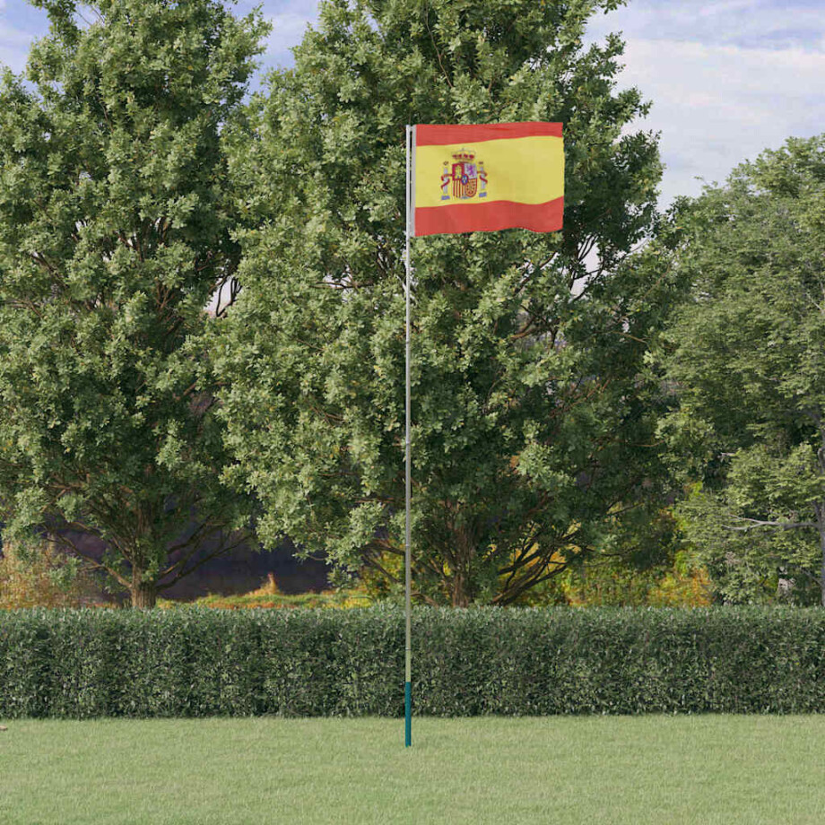 vidaXL Vlag met vlaggenmast Spanje 5,5 m aluminium afbeelding 1