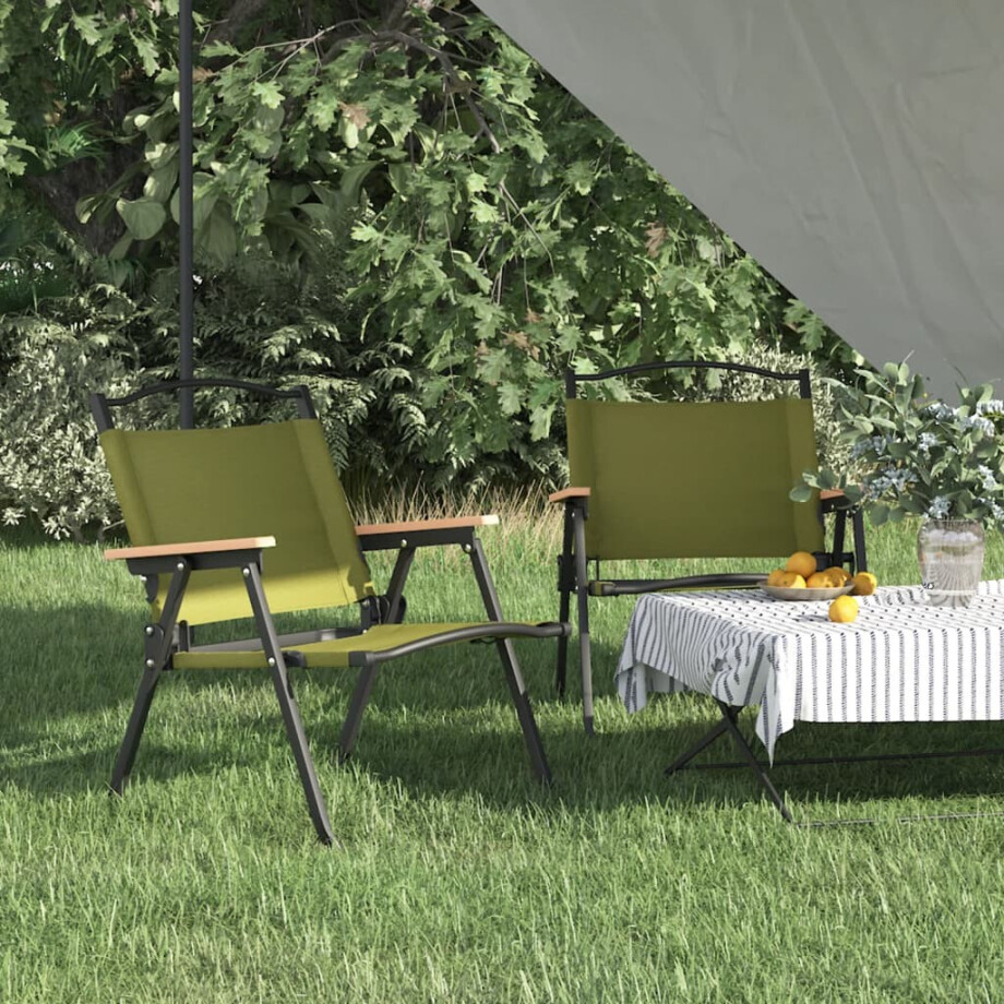 vidaXL Campingstoelen 2 st 54x43x59 cm oxford stof groen afbeelding 1