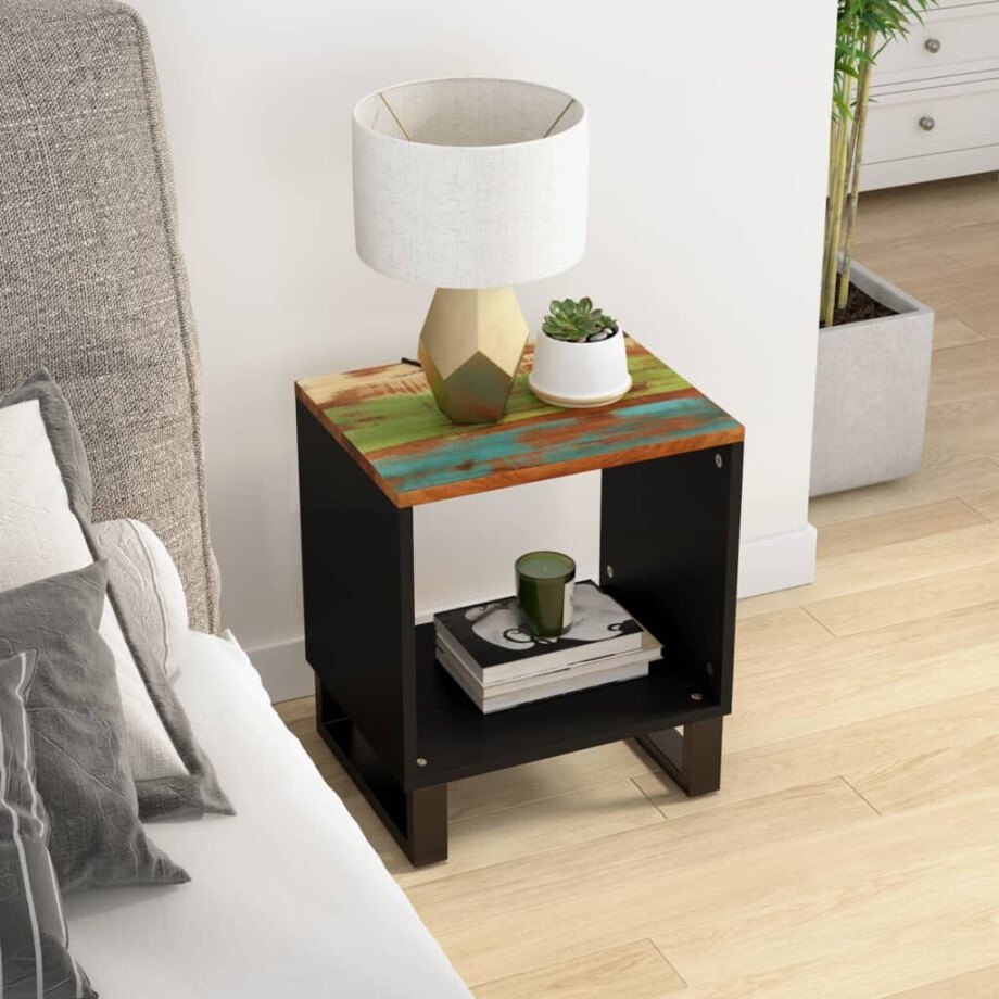 vidaXL Salontafel 40x31x46 cm massief gerecycled hout en bewerkt hout vidaXL Salontafel 40x31x46 cm massief gerecycled hout en bewerkt hout afbeelding 1