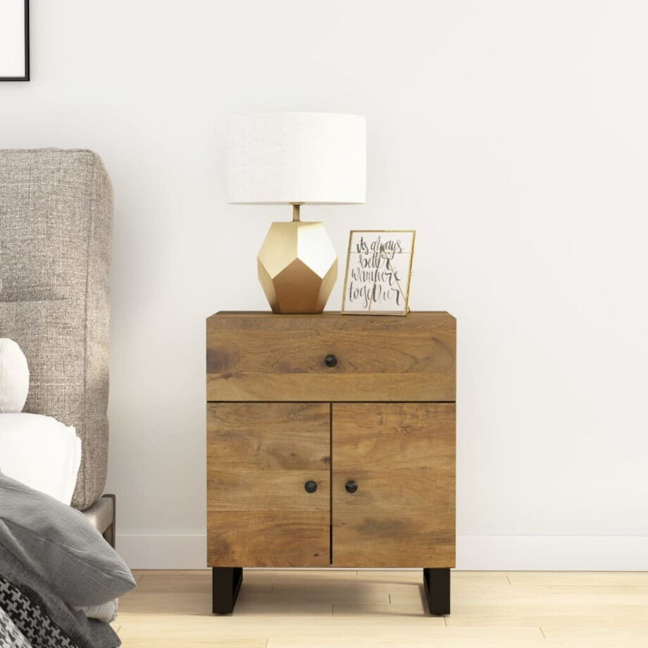 vidaXL Nachtkastjes 50x33x60 cm massief mangohout en bewerkt hout vidaXL Nachtkastjes 50x33x60 cm massief mangohout en bewerkt hout afbeelding 1
