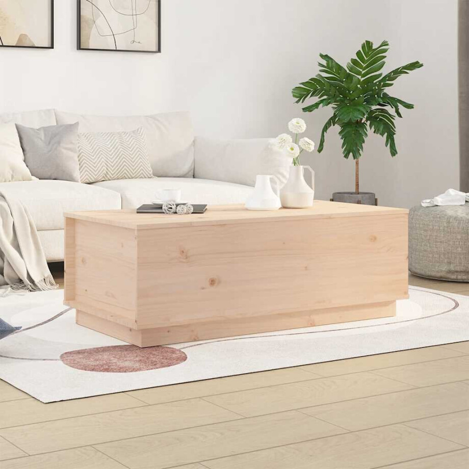vidaXL Salontafel 100x50x35 cm massief grenenhout afbeelding 1