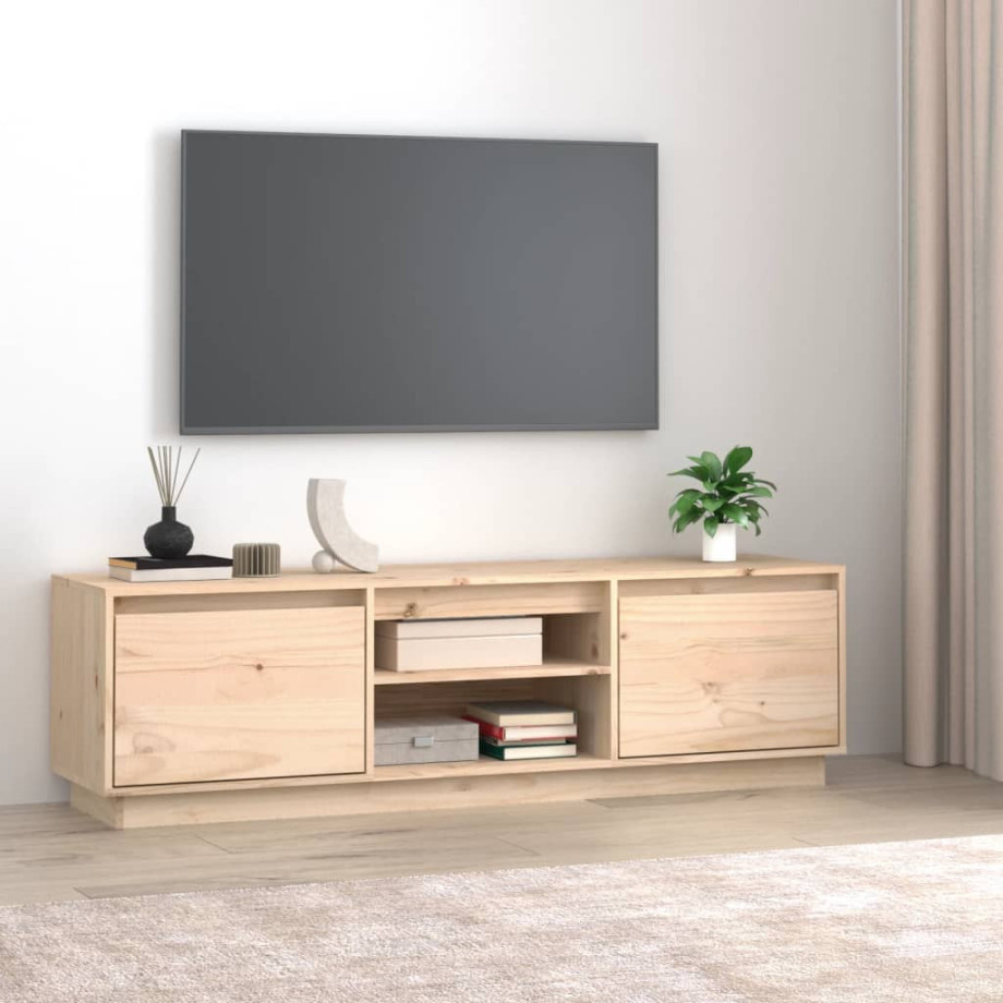 vidaXL Tv-meubel 140x35x40 cm massief grenenhout afbeelding 1