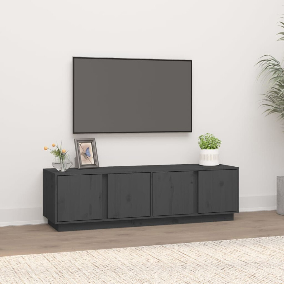 vidaXL Tv-meubel 140x40x40 cm massief grenenhout grijs vidaXL Tv-meubel 140x40x40 cm massief grenenhout grijs afbeelding 1