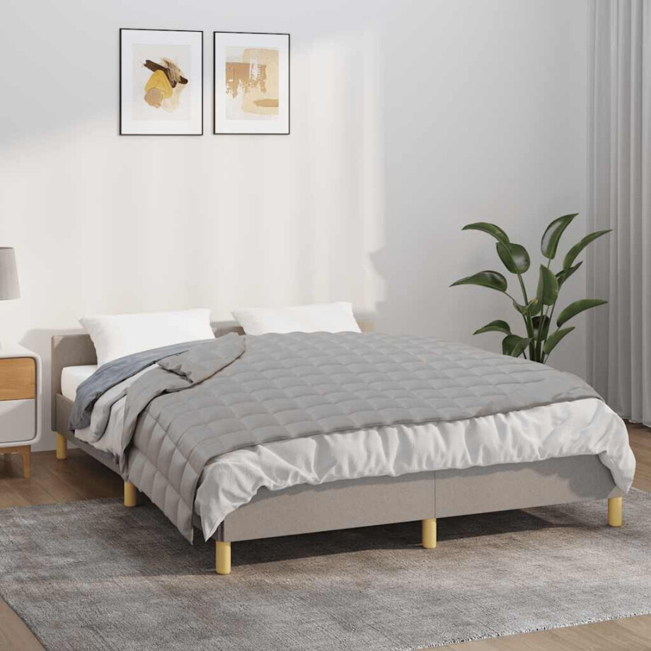 vidaXL Verzwaringsdeken 138x200 cm 10 kg stof grijs afbeelding 1