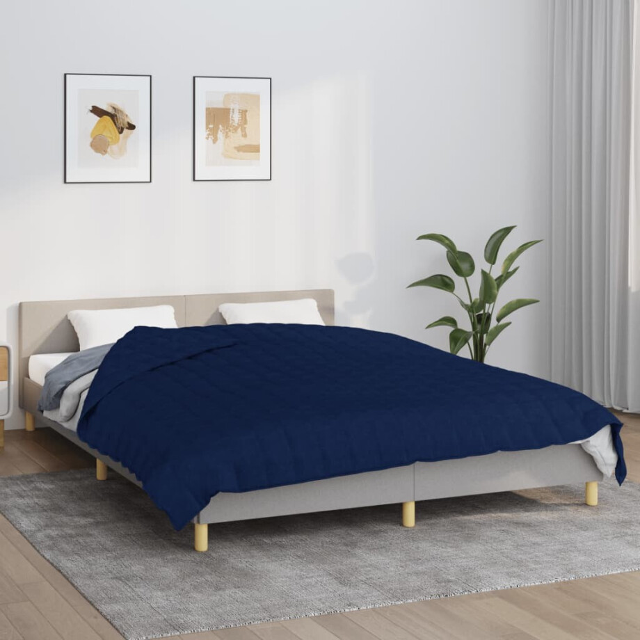 vidaXL Verzwaringsdeken 200x225 cm 9 kg stof blauw vidaXL Verzwaringsdeken 200x225 cm 9 kg stof blauw afbeelding 1