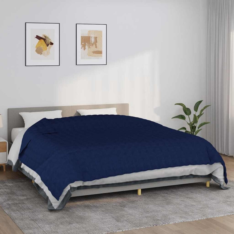 vidaXL Verzwaringsdeken 235x290 cm 15 kg stof blauw vidaXL Verzwaringsdeken 235x290 cm 15 kg stof blauw afbeelding 1