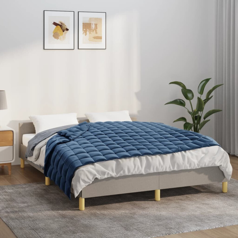 vidaXL Verzwaringsdeken 150x200 cm 11 kg stof blauw afbeelding 1