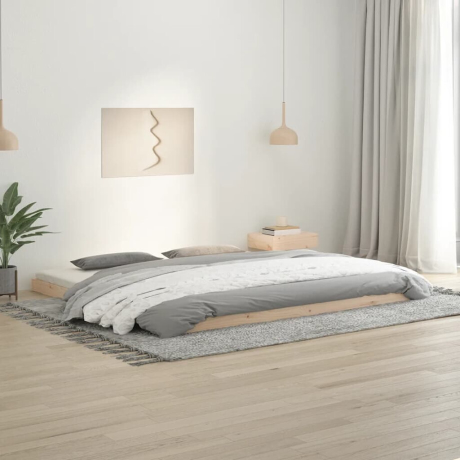 vidaXL Bedframe massief grenenhout 200x200 cm afbeelding 1