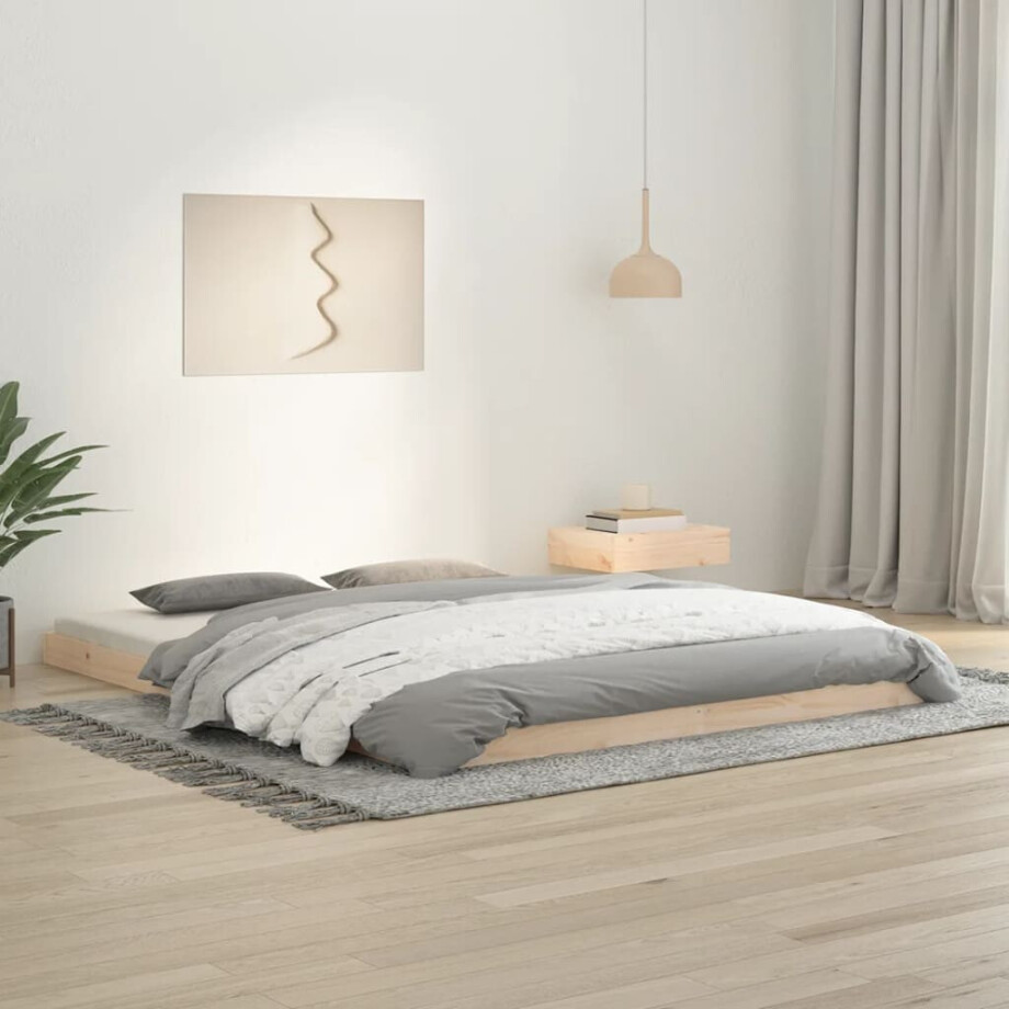 vidaXL Bedframe massief grenenhout 160x200 cm vidaXL Bedframe massief grenenhout 160x200 cm afbeelding 1