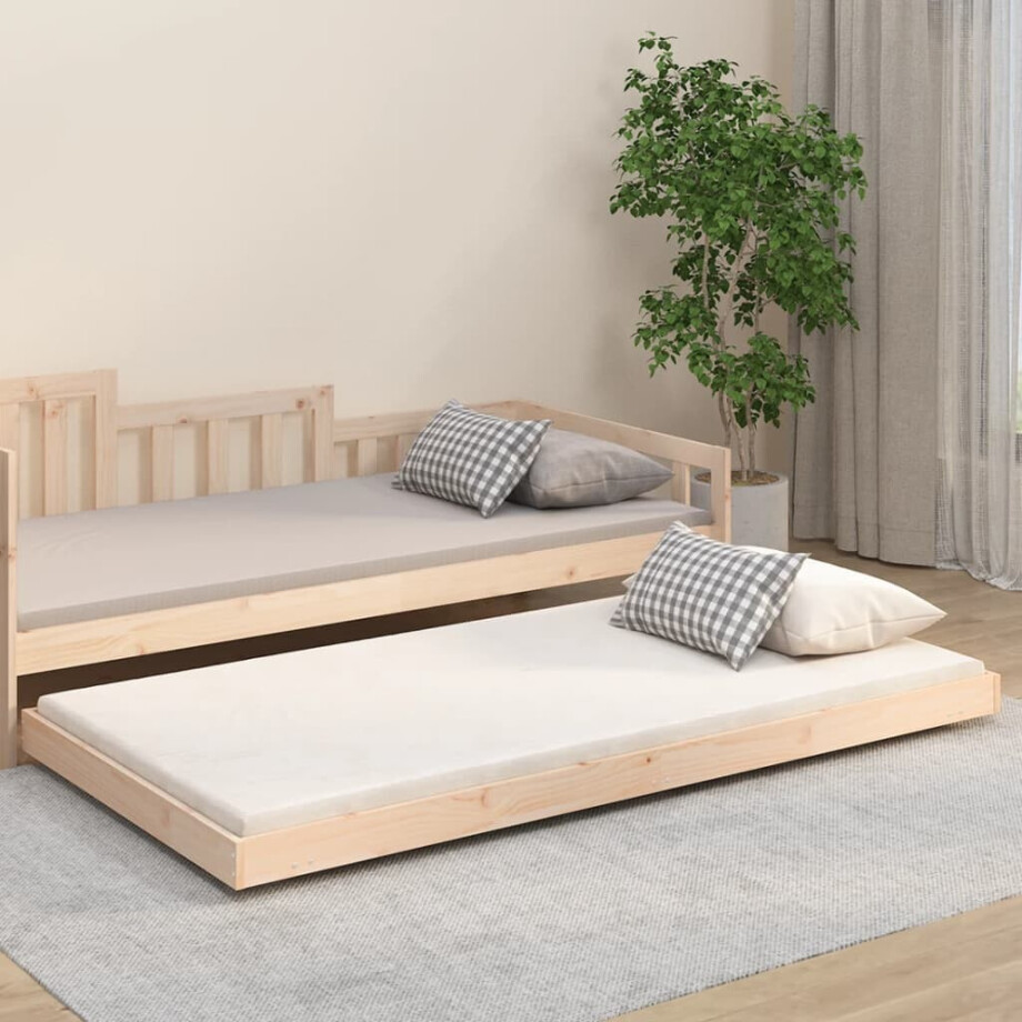 vidaXL Bedframe zonder matras massief grenenhout 100x200 cm afbeelding 1