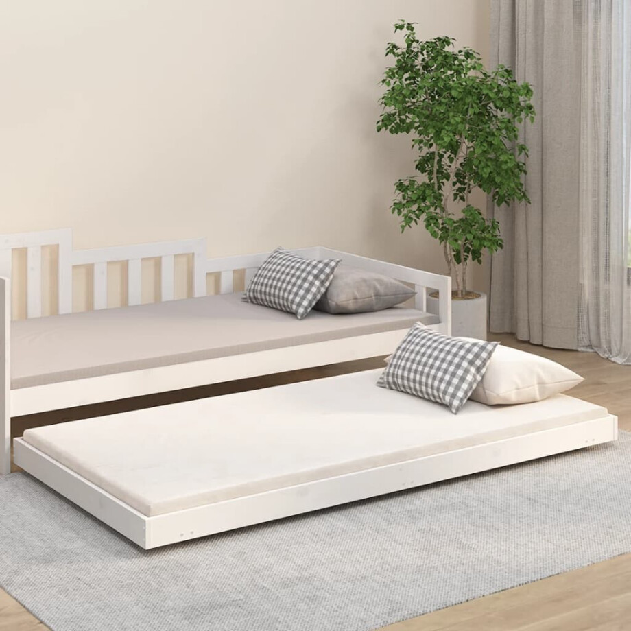 vidaXL Bedframe zonder matras massief grenenhout wit 90x200 cm vidaXL Bedframe zonder matras massief grenenhout wit 90x200 cm afbeelding 1
