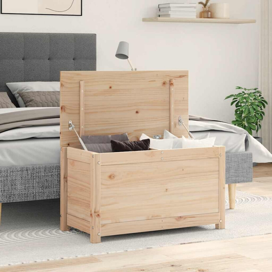 vidaXL Opbergbox 80x40x45,5 cm massief grenenhout afbeelding 1