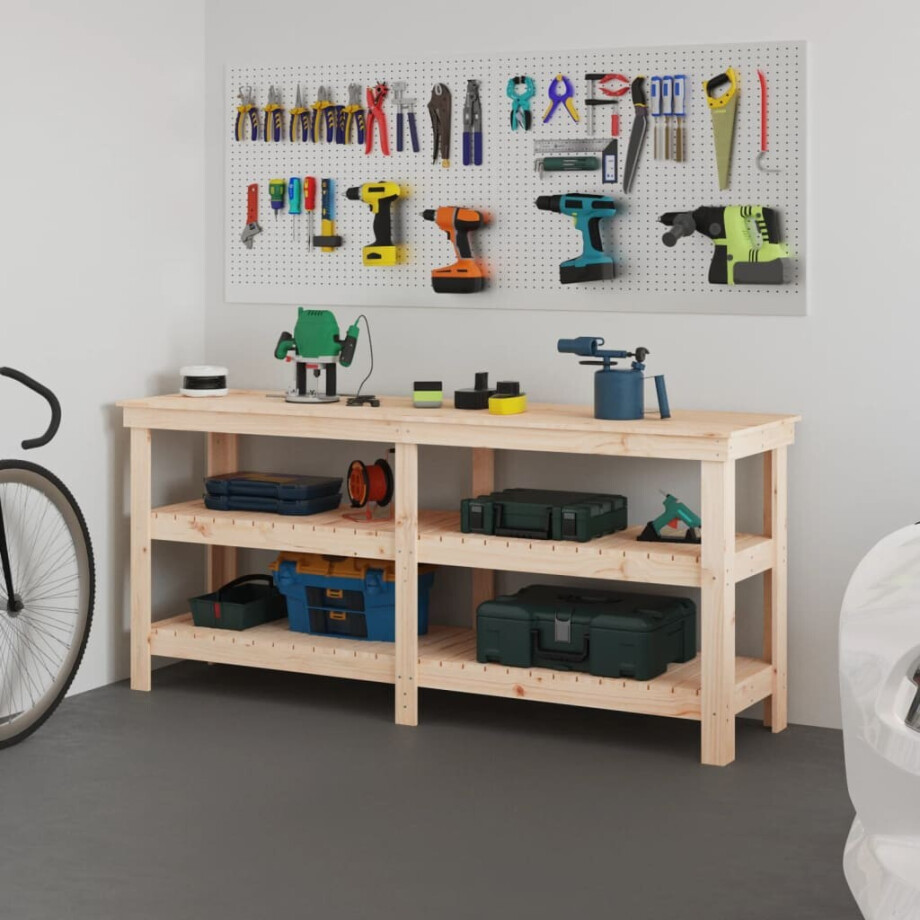 vidaXL Werkbank 181x50x80 cm massief grenenhout vidaXL Werkbank 181x50x80 cm massief grenenhout afbeelding 1