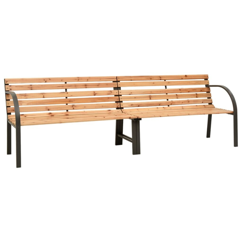 vidaXL Tuinbank dubbel 225 cm massief vurenhout afbeelding 1
