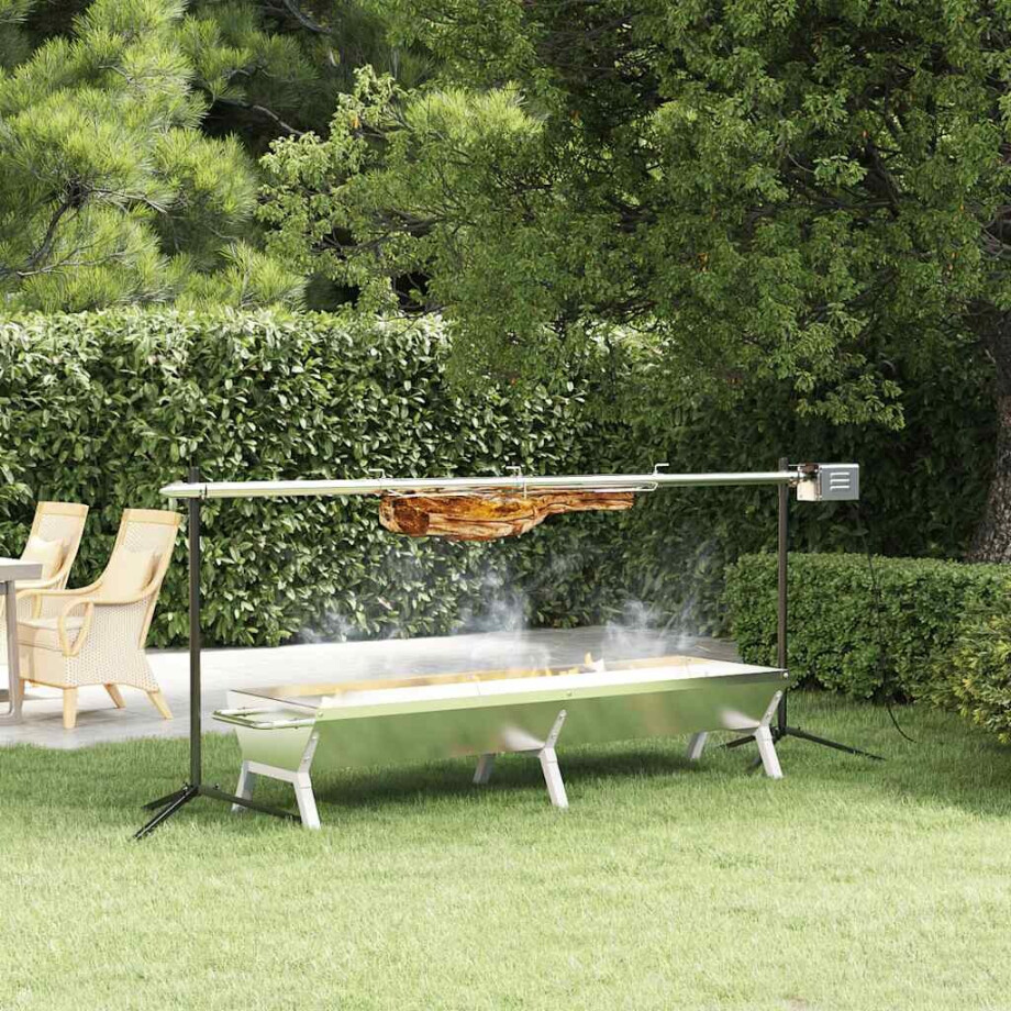 vidaXL Barbecue grill- en bakset automatisch roestvrij staal afbeelding 1
