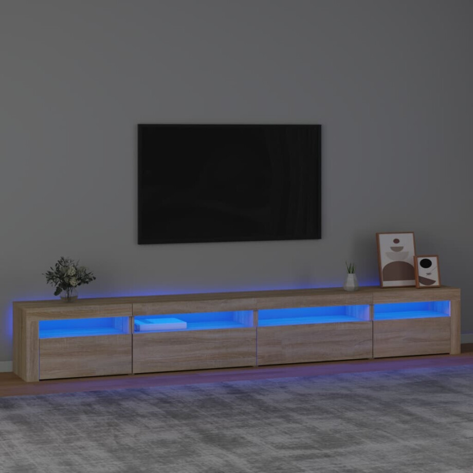 vidaXL Tv-meubel met LED-verlichting 270x35x40 cm sonoma eikenkleurig afbeelding 1