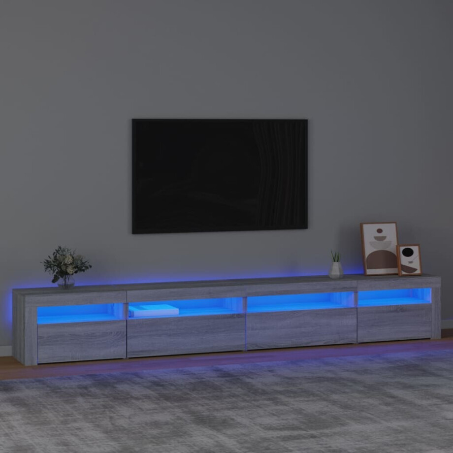 vidaXL Tv-meubel met LED-verlichting 270x35x40 cm grijs sonoma eiken afbeelding 1