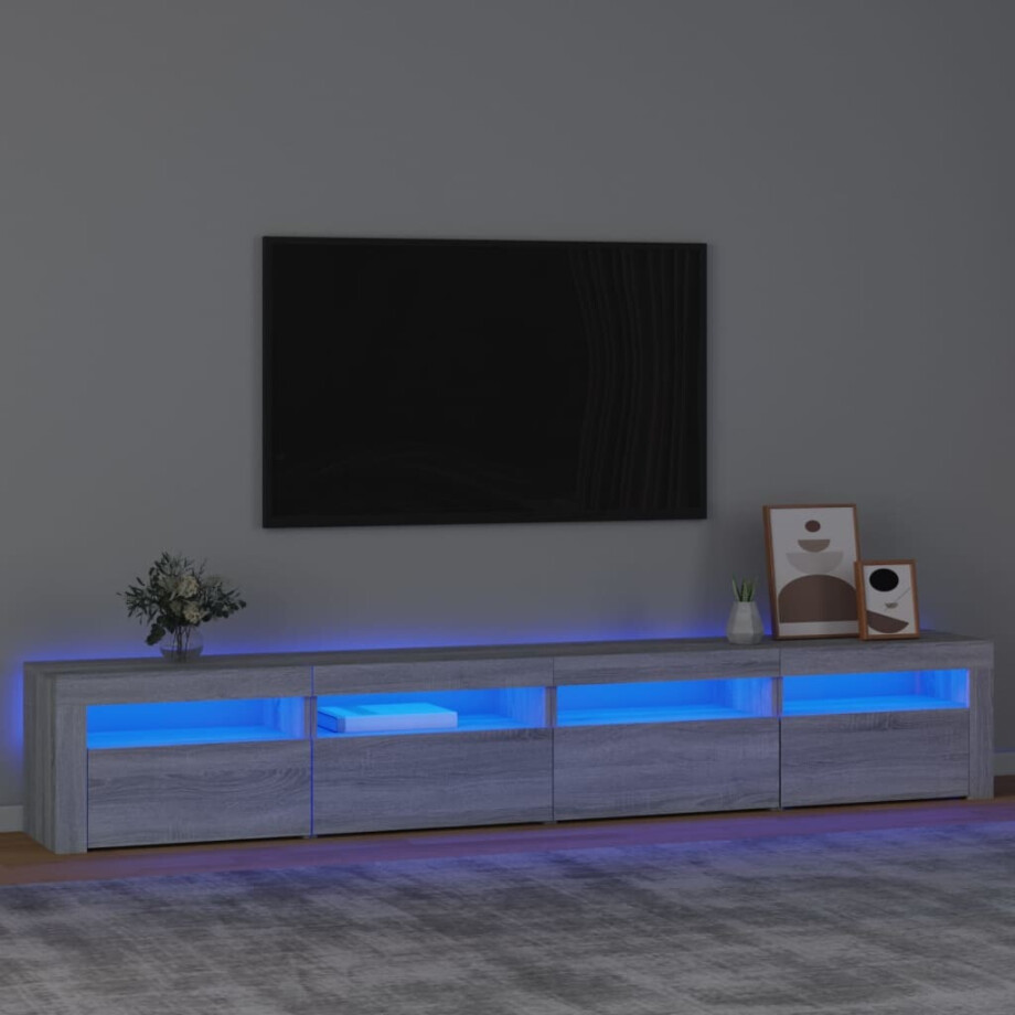 vidaXL Tv-meubel met LED-verlichting 240x35x40 cm grijs sonoma eiken vidaXL Tv-meubel met LED-verlichting 240x35x40 cm grijs sonoma eiken afbeelding 1