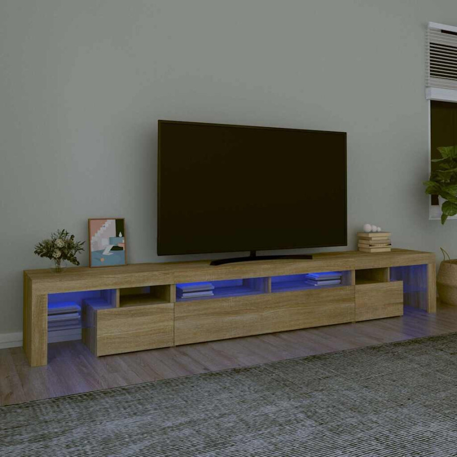 vidaXL Tv-meubel met LED-verlichting 260x36,5x40cm sonoma eikenkleurig vidaXL Tv-meubel met LED-verlichting 260x36,5x40cm sonoma eikenkleurig afbeelding 1