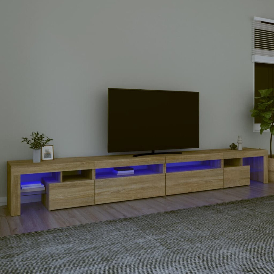 vidaXL Tv-meubel met LED-verlichting 290x36,5x40cm sonoma eikenkleurig vidaXL Tv-meubel met LED-verlichting 290x36,5x40cm sonoma eikenkleurig afbeelding 1