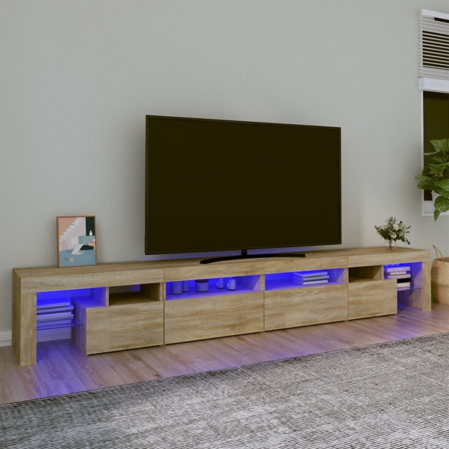 vidaXL Tv-meubel met LED-verlichting 260x36,5x40cm sonoma eikenkleurig vidaXL Tv-meubel met LED-verlichting 260x36,5x40cm sonoma eikenkleurig afbeelding 1