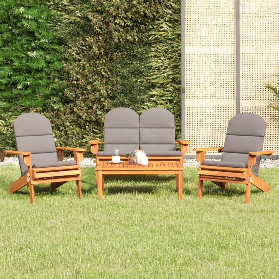 vidaXL 4-delige Loungeset Adirondack massief acaciahout afbeelding 1