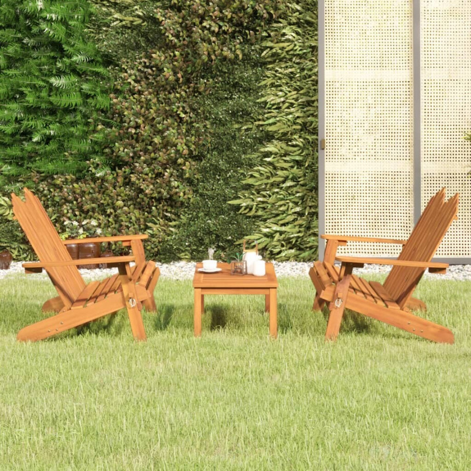 vidaXL 3-delige Loungeset Adirondack massief acaciahout vidaXL 3-delige Loungeset Adirondack massief acaciahout afbeelding 1