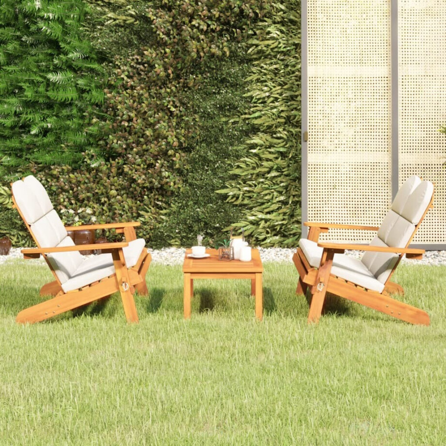 vidaXL 3-delige Loungeset Adirondack massief acaciahout afbeelding 1