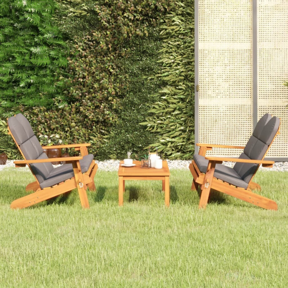 vidaXL 3-delige Loungeset Adirondack massief acaciahout vidaXL 3-delige Loungeset Adirondack massief acaciahout afbeelding 1