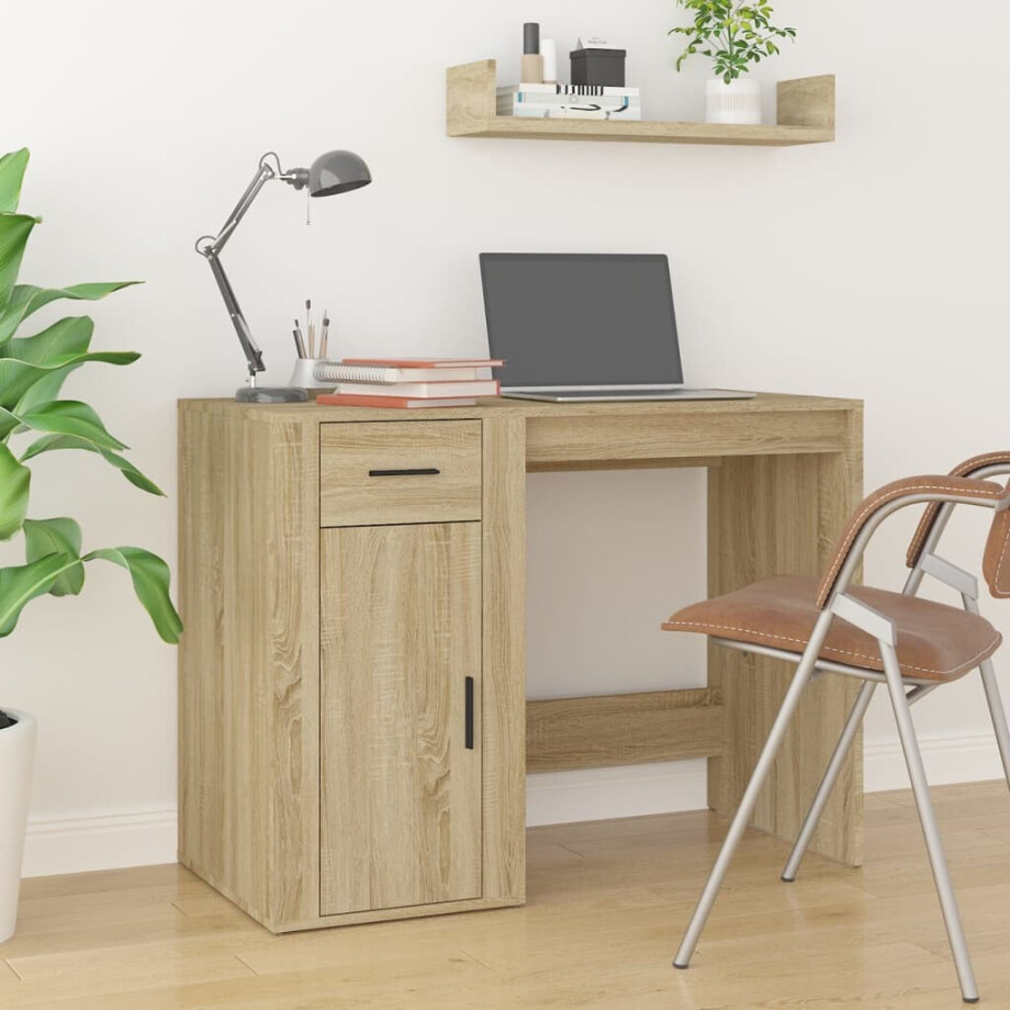 vidaXL Bureau 100x49x75 cm bewerkt hout sonoma eikenkleurig vidaXL Bureau 100x49x75 cm bewerkt hout sonoma eikenkleurig afbeelding 1