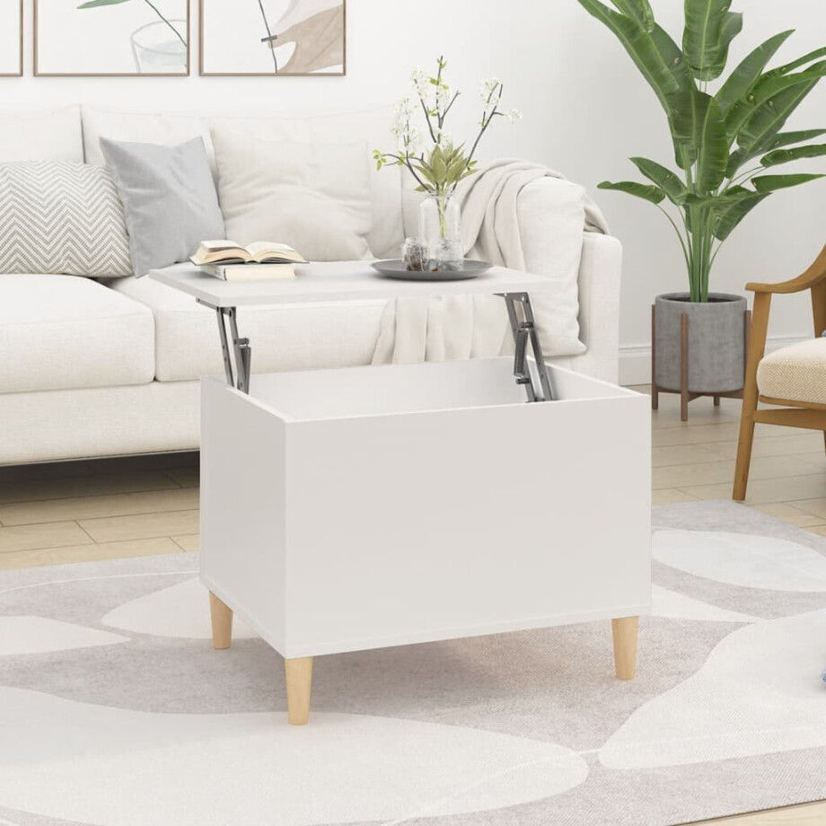 vidaXL Salontafel 60x44,5x45 cm bewerkt hout wit afbeelding 1
