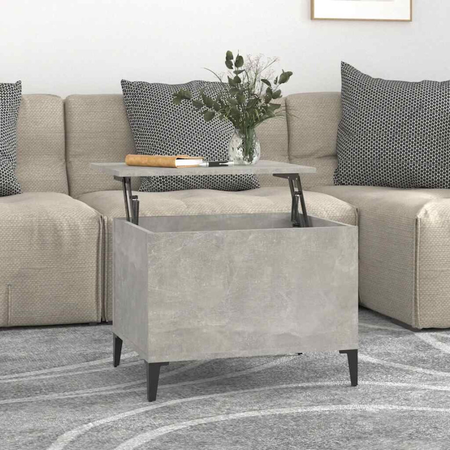 vidaXL Salontafel 60x44,5x45 cm bewerkt hout betongrijs afbeelding 1