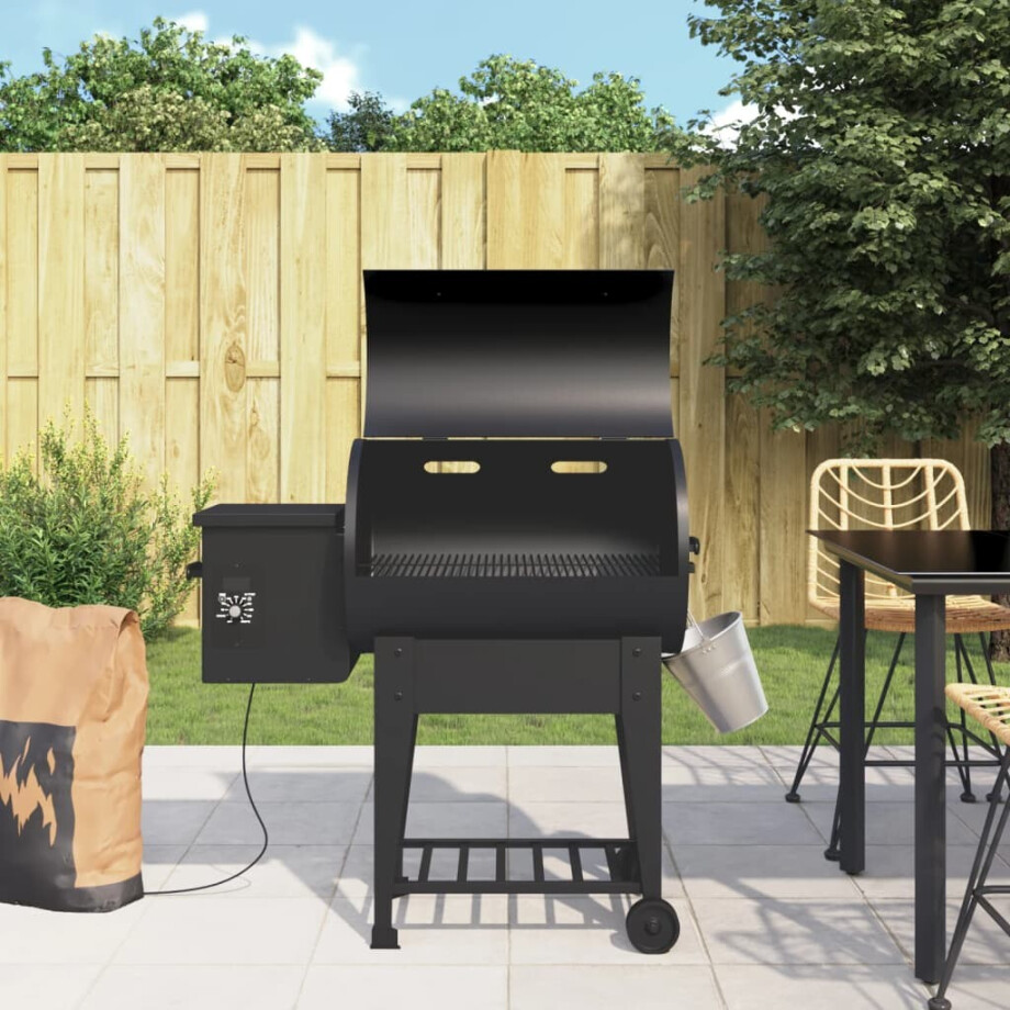 vidaXL Pelletbarbecue met bodemplaat 94 cm ijzer zwart afbeelding 1