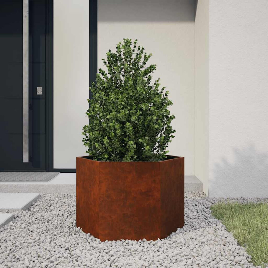vidaXL Plantenbak roestig 60x60x45 cm cortenstaal afbeelding 1
