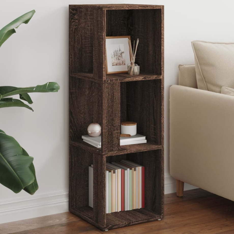 vidaXL Hoekkast 33x33x100 cm bewerkt hout bruin eikenkleur afbeelding 1