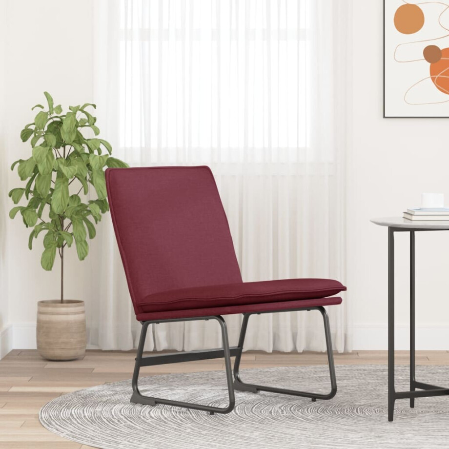vidaXL Loungestoel 52x75x76 cm stof wijnrood afbeelding 1