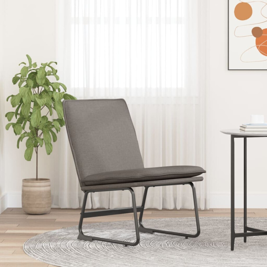 vidaXL Loungestoel 52x75x76 cm stof taupe afbeelding 1