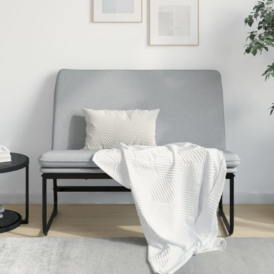 vidaXL Bankje 100x75x76 cm stof lichtgrijs afbeelding 1