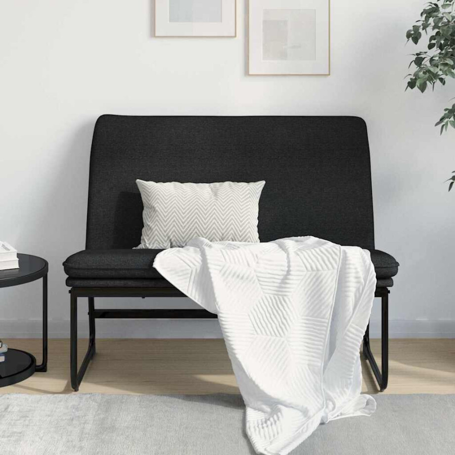 vidaXL Bankje 100x75x76 cm stof zwart afbeelding 1