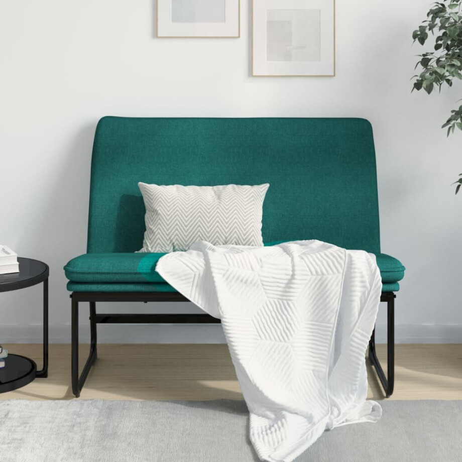 vidaXL Bankje 100x75x76 cm stof donkergroen afbeelding 1