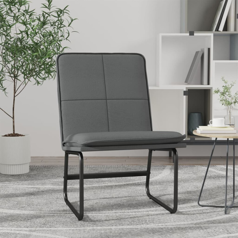 vidaXL Loungestoel 54x75x76 cm kunstleer grijs vidaXL Loungestoel 54x75x76 cm kunstleer grijs afbeelding 1