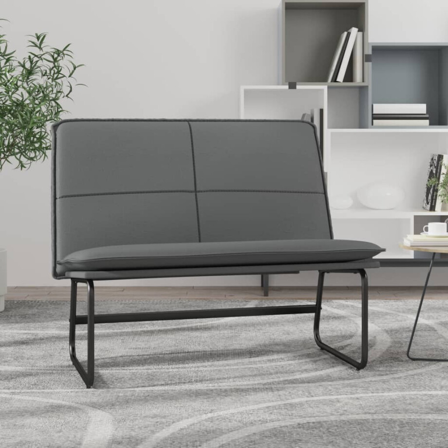 vidaXL Bankje 100x75x76 cm kunstleer grijs afbeelding 1