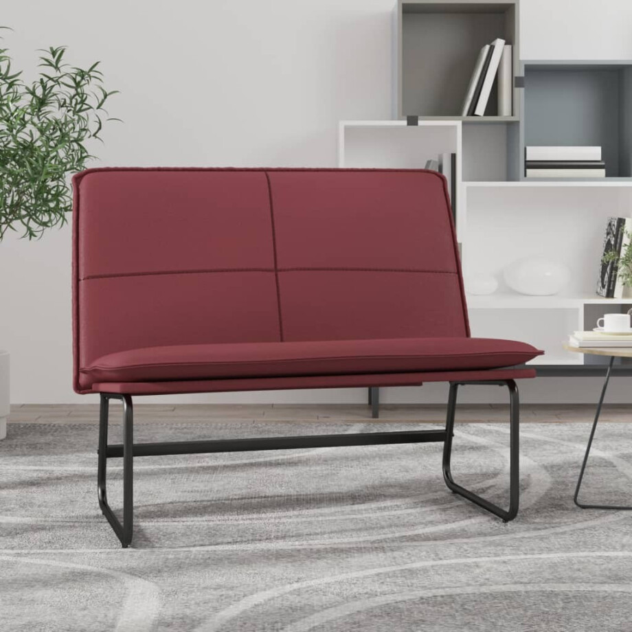 vidaXL Bankje 100x75x76 cm kunstleer wijnrood afbeelding 1