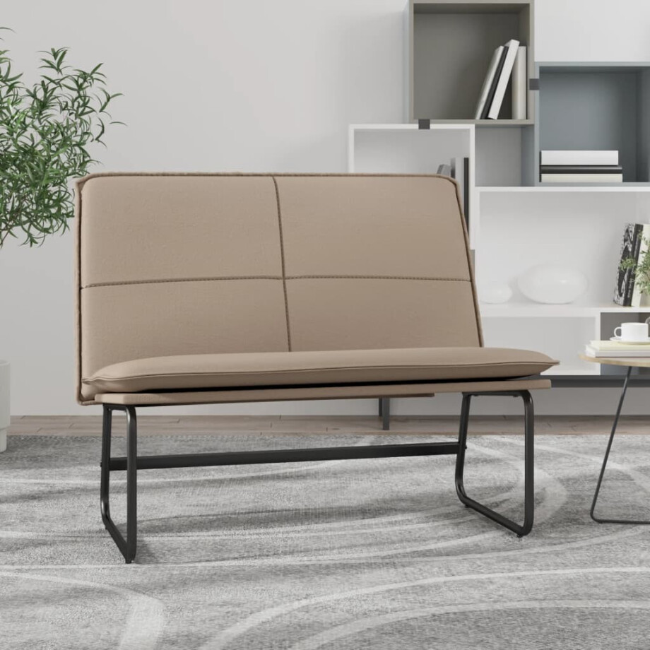 vidaXL Bankje 100x75x76 cm kunstleer cappuccinokleurig afbeelding 1